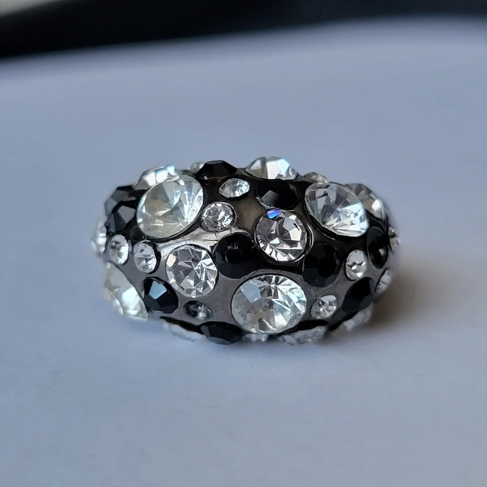 Rhinestone Dome Cluster Ring